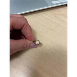 Gold Plated over Sterling Solitaire Pearl Ring